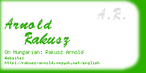 arnold rakusz business card
